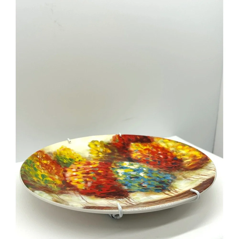 Pier 1 Imports Autumn Trees Impressionist‎ Ironstone Decorative Plate 8 1/2 Inch